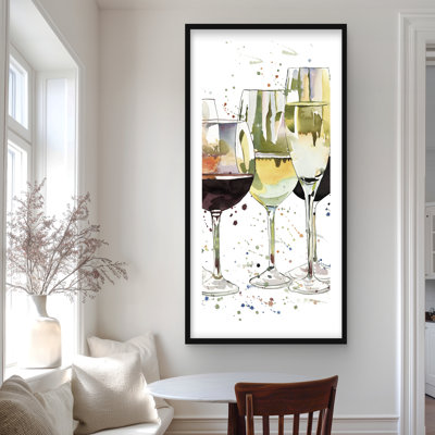 Beautiful Wine Glasses  Framed Matted Print for Home Decor