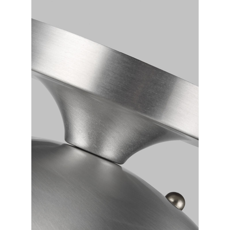 Leo 1 - Light Semi Flush Mount, Satin Aluminum, No, White