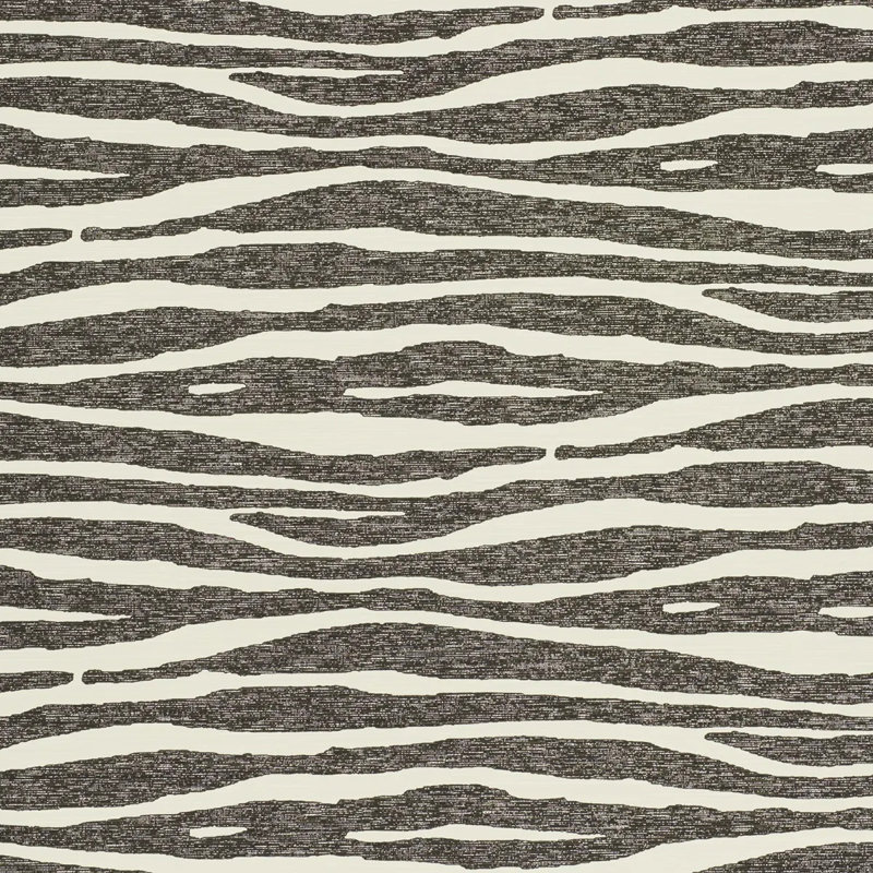 Ripple Vinyl Wallpaper, Black/Ivory