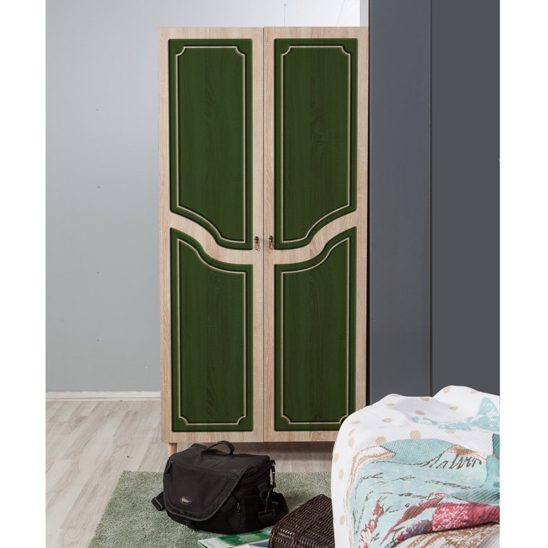Armoire Kenna, Vert / chêne