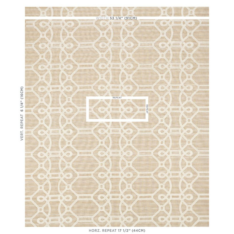 Ziz Embroidery Fabric, Natural