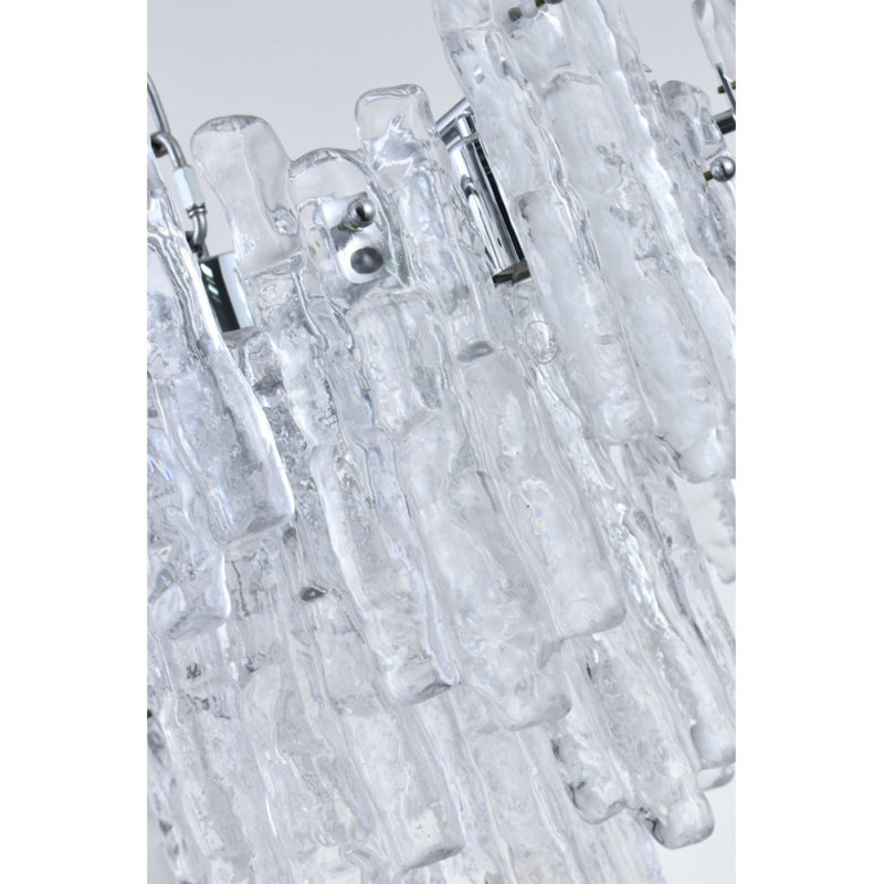 Lustre à niveaux Kalmar Icicles Troxler, Transparent, Nickel brossé, 26” Wide x 14” Height