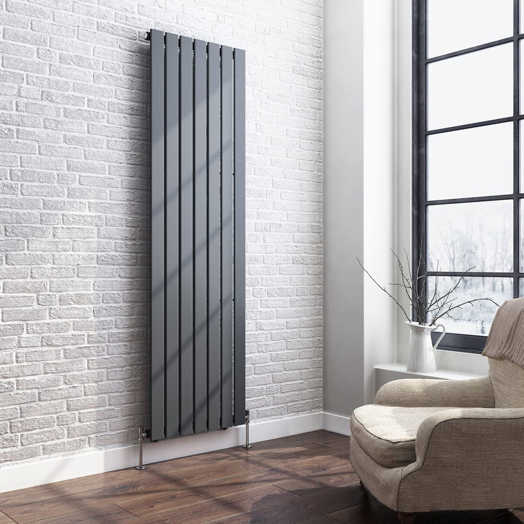 iBathUK Belgravia Vertical Single Slim Flat Panel Radiator Anthracite