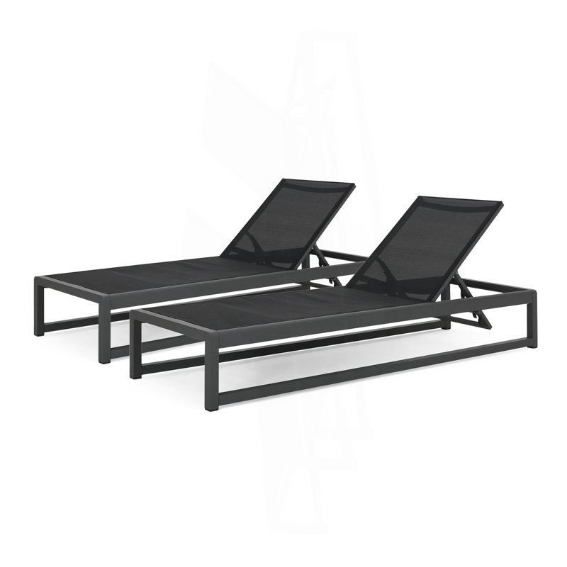 Chaise longue, Noir + gris