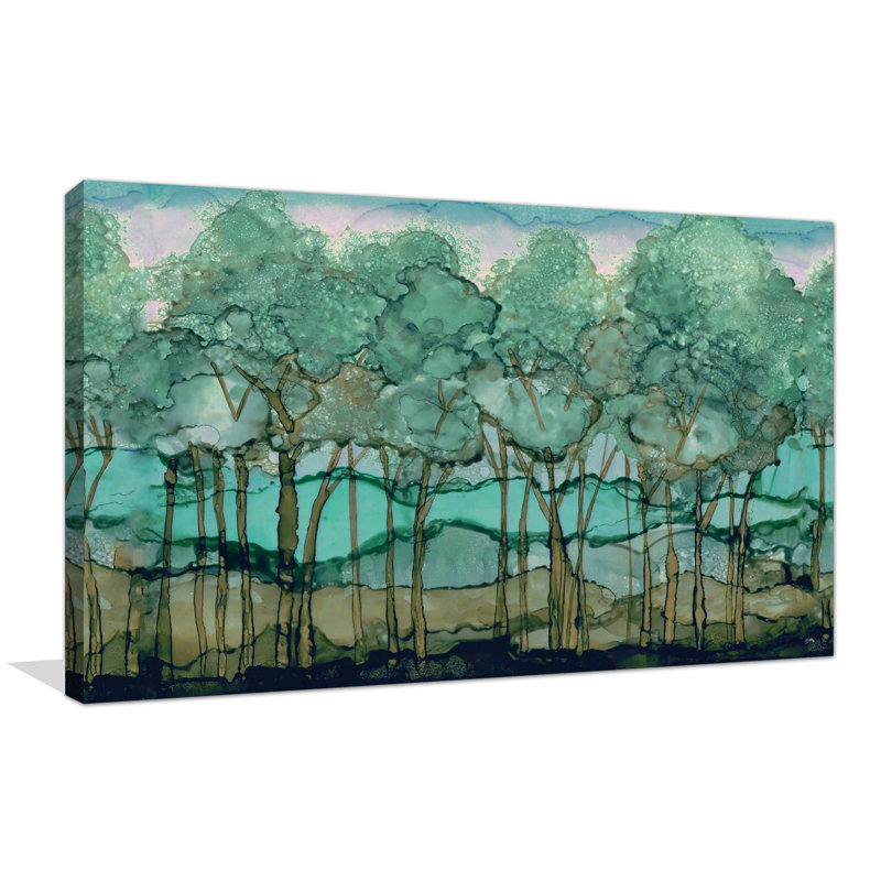 Green Tree Grove - reproduction d'art sur toile tendue, H 18 po x l 40 po x P 1 po