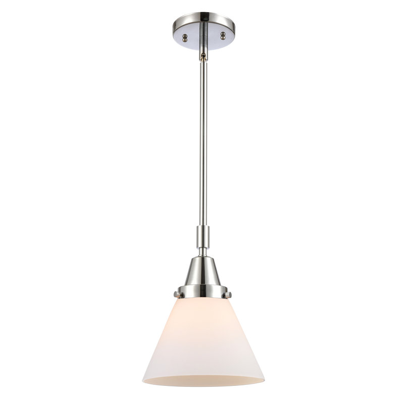 Xaniah 1 - Light Single Pendant, Matte White, 44.125" H x 8" W x 8" D, Polished Chrome