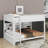 Queen Over Queen Bunk Bed With Built-In Storage Cabinets,Charging Station,Ladder,Safety Guardrails