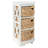 Breunig Solid Wood 3 Drawer X-Side Corner Storage Drawer with 3 Wicker Baskets, White-117219834