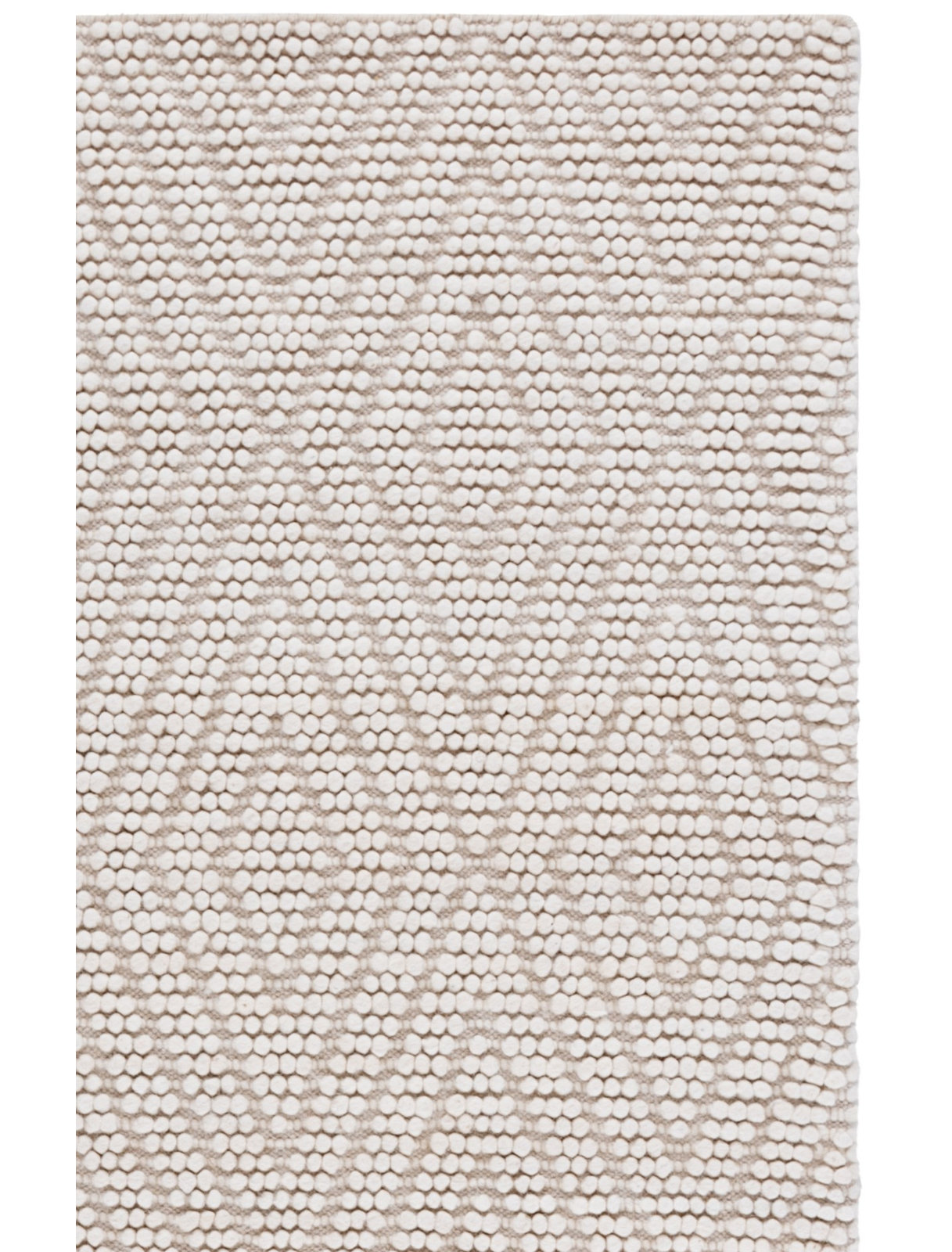 Elle Ivory Hand-Woven Geometric Rug, Runner 2'3" x 22'
