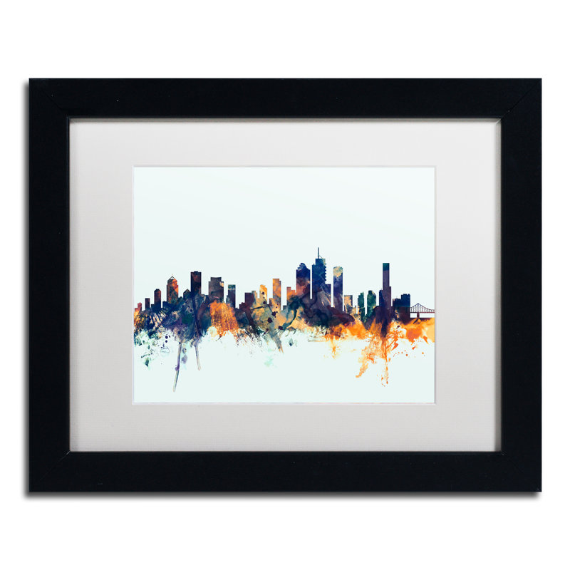 « brisbane horizon blue », reproduction d’impression sur toile encadrée, H 11 po x l 14 po x P 0,5 po