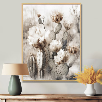 Cream Desert Cactus - Cactus Framed Wall Art