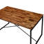 Table de salle à manger de style industriel avec base en métal et plateau en bois, H 28 po x l 30 po, L 47 po, bois massif chêne noir, design industriel, 28 po x 30 po x 47 po