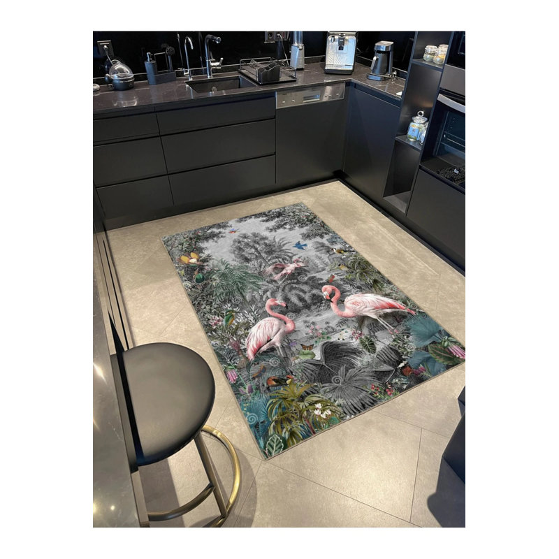 Gray Beige Themed Traditional Motif Floral Patterned Vintage Decorative Carpet, Rectangle 5'2" x 7'7"