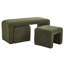 41" W 3-Pieces Upholstered Faux Fur Modern Bench, Nesting Ottoman Bench Set For Living Room Or Bedroom, No Assembly-1017537213