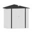 6 ft. 4 in W x 4 ft. 2" D Metal Vertical Storage Shed, White&Black