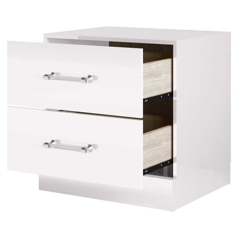 Table de chevet en blanc, Blanc