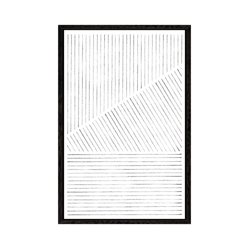 Abstract Geometric Lines - Print on Canvas, Black Framed, 66.04cm H x 45.72cm W x 3.81cm D