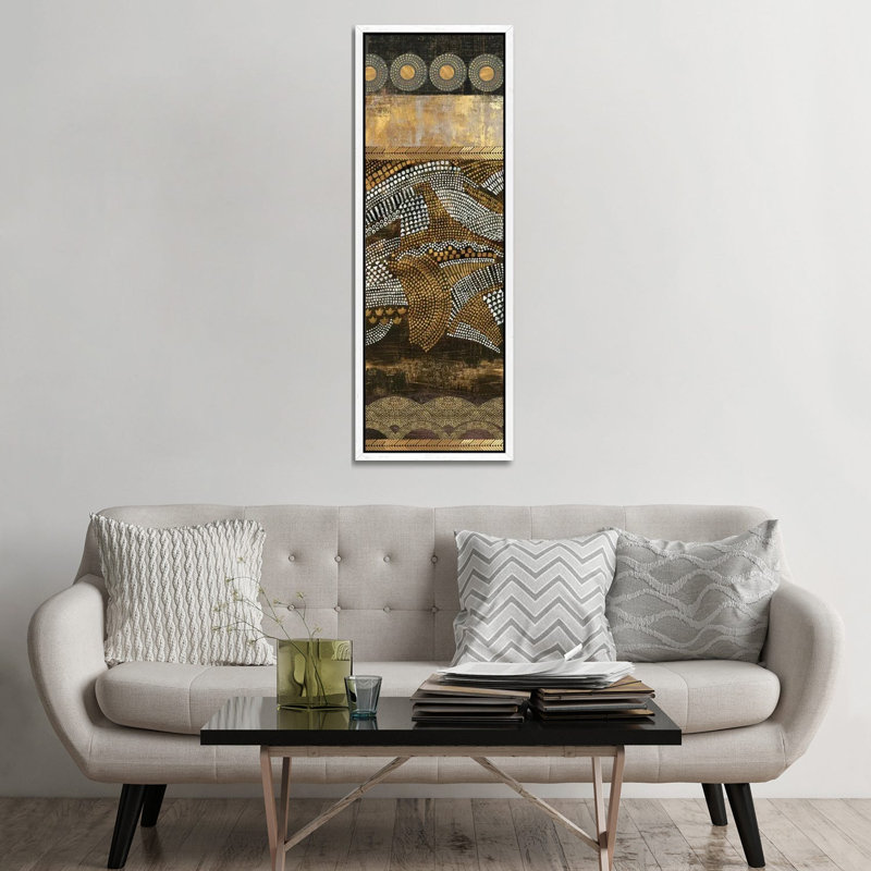 Art Nouveau II 1 Piece Panoramic Wall Art on Canvas, 152.4 cm H x 50.8 cm W, White Framed