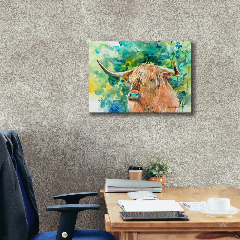 Art mural Union Rustic «Steer 2» par Annelein Beukenkamp, H 18 po x l 26 po x P 0,75 po