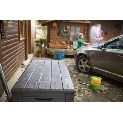 Keter Brightwood 120 Gallon Large Durable Outdoor Storage and Weather Resistant Resin Deck Box (Choose Color)