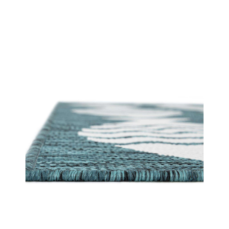 Unique Loom Turquoise Indoor/Outdoor Rug | Wayfair