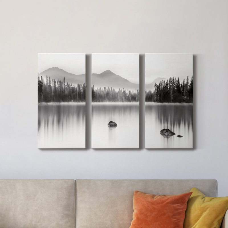Mountain Reflection - Photographie sur toile tendue 3 pièces, H 12 po x l 24 po x P 1 po