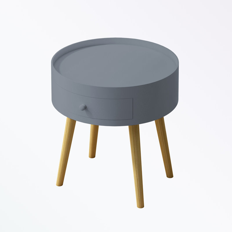 Modern Coffee Table with Drawer and Table Legs, Grey