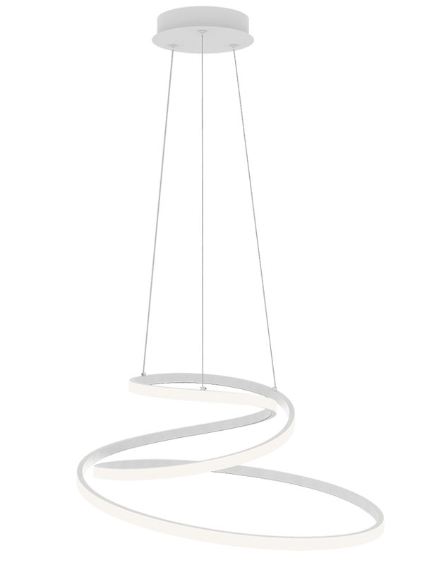 1 - Light LED Geometric Pendant, White