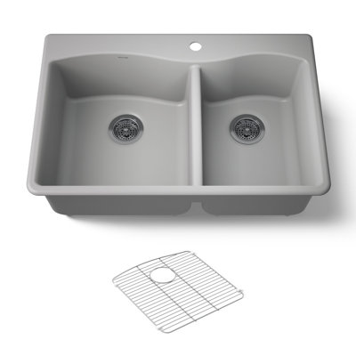 Kennon 33" L x 22" W Double Basin Undermount Kitchen Sink