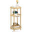 Petite table d'appoint ronde avec station de charge, table de bout ronde en bambou à 3 niveaux, table de chevet compacte pour petit espace, assemblage facile, salon, chambre à coucher, appartement, naturel