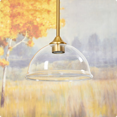 Abat-jour bol en verre transparent H 10 po x l 5,5 po