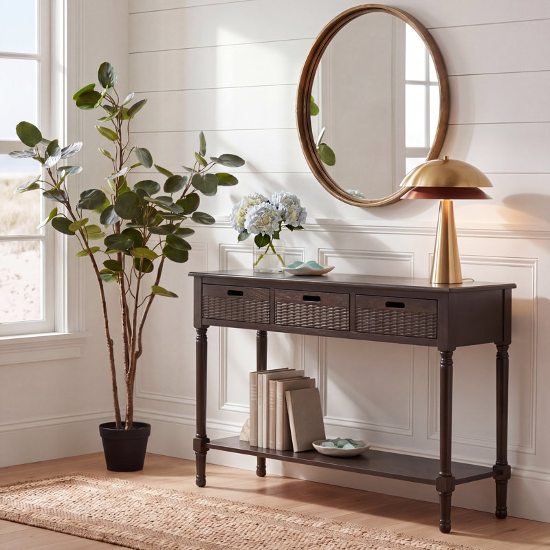 Dupuis Console Table, 30" H x 47" W x 13" D, Dark Chocolate