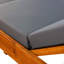Lounge Chaise Set, Acacia Solid Wood With Lounge Cushion (Dark Grey+Triple Folds)-975259673