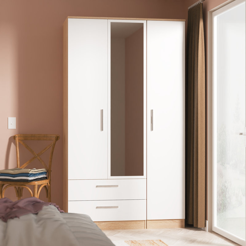 Fully Assembled Contrast 3 Door Wardrobe