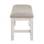 Banc de salle à manger moderne 48 "- structure en bois blanc antique, siège rembourré gris clair