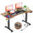 Meegan 63"  Electric Height Adjustable Standing Desk With 4 Casters And Charging Stations, 2 Hooks, Big Mouse Pad-5065832