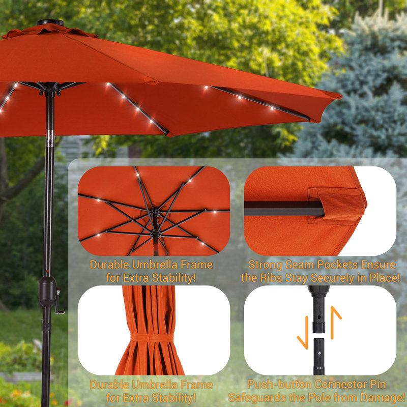 Parasol de marché pour terrasse 10 pi, Orange