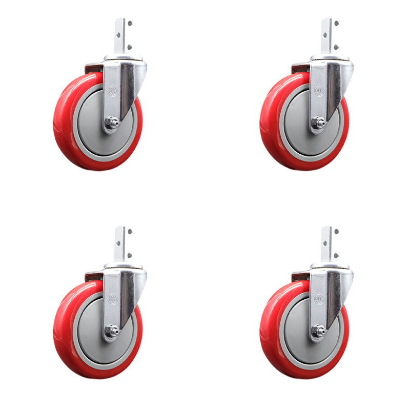 Polyurethane Casters, Red