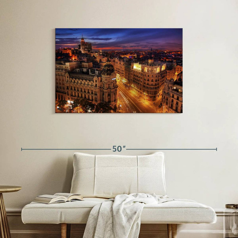 Kavia Gran VvÃ‰Â¬?a Street At Night, 26" H x 39" W