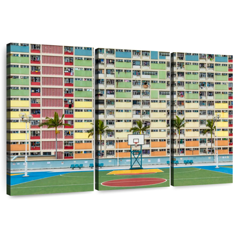 Terrain de basketball scolaire à Hong Kong, H 24 po x l 38 po