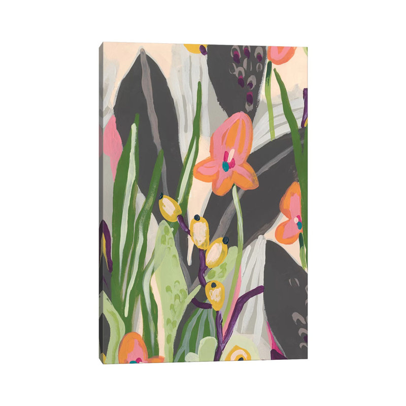 Vibrant Ladyslippers I by June Erica Vess - Wrapped Canvas Print, 20.32 cm H x 30.48 cm W