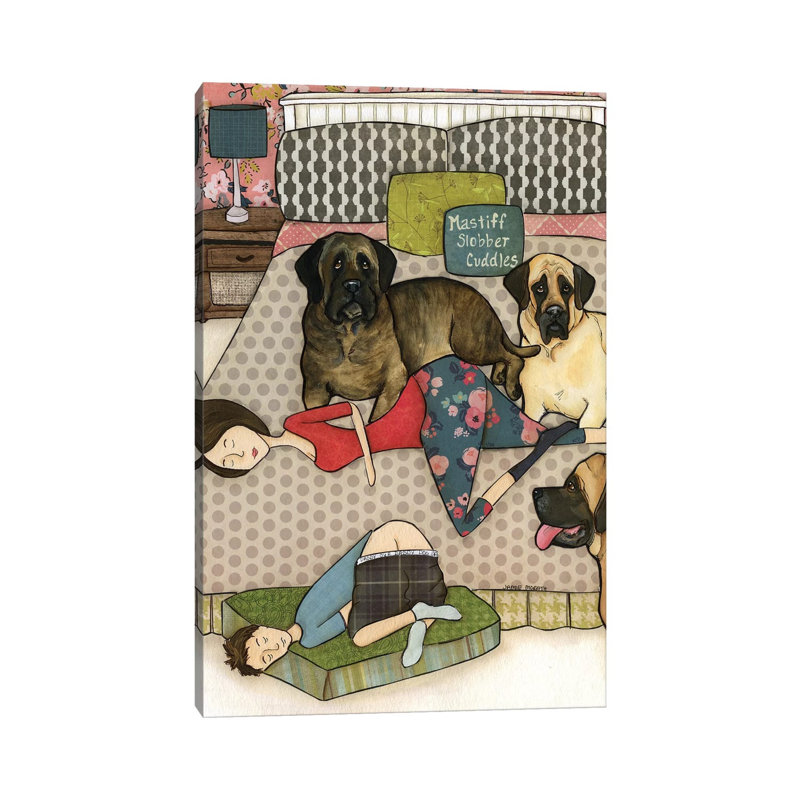 Mastiff Slobber Cuddles by Jamie Morath - Wrapped Canvas Gallery-Wrapped Canvas Giclée, 20.32 cm H x 30.48 cm W