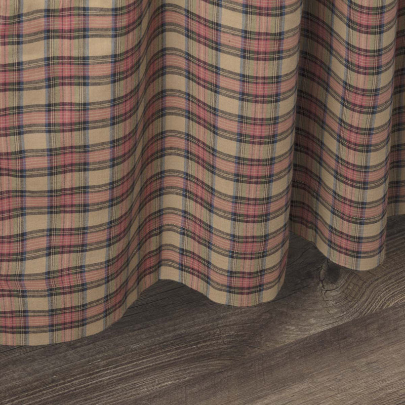 Caudillo 100% Cotton Plaid Room Darkening Rod Pocket Curtain Panel, 40" W x 84" L