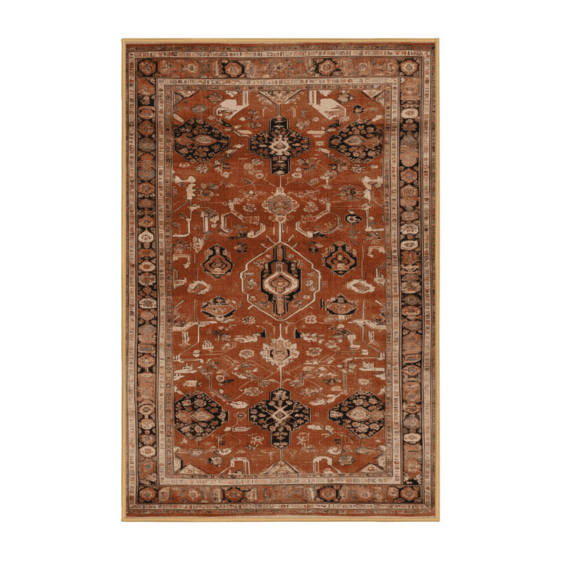 Tapis brun lavable à la machine, Rectangulaire 8 pi x 12 pi