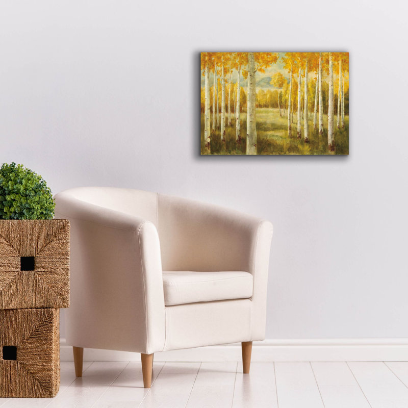 «Aspen Birches» par Danhui Nai, art mural sur toile, H 18 po x l 26 po