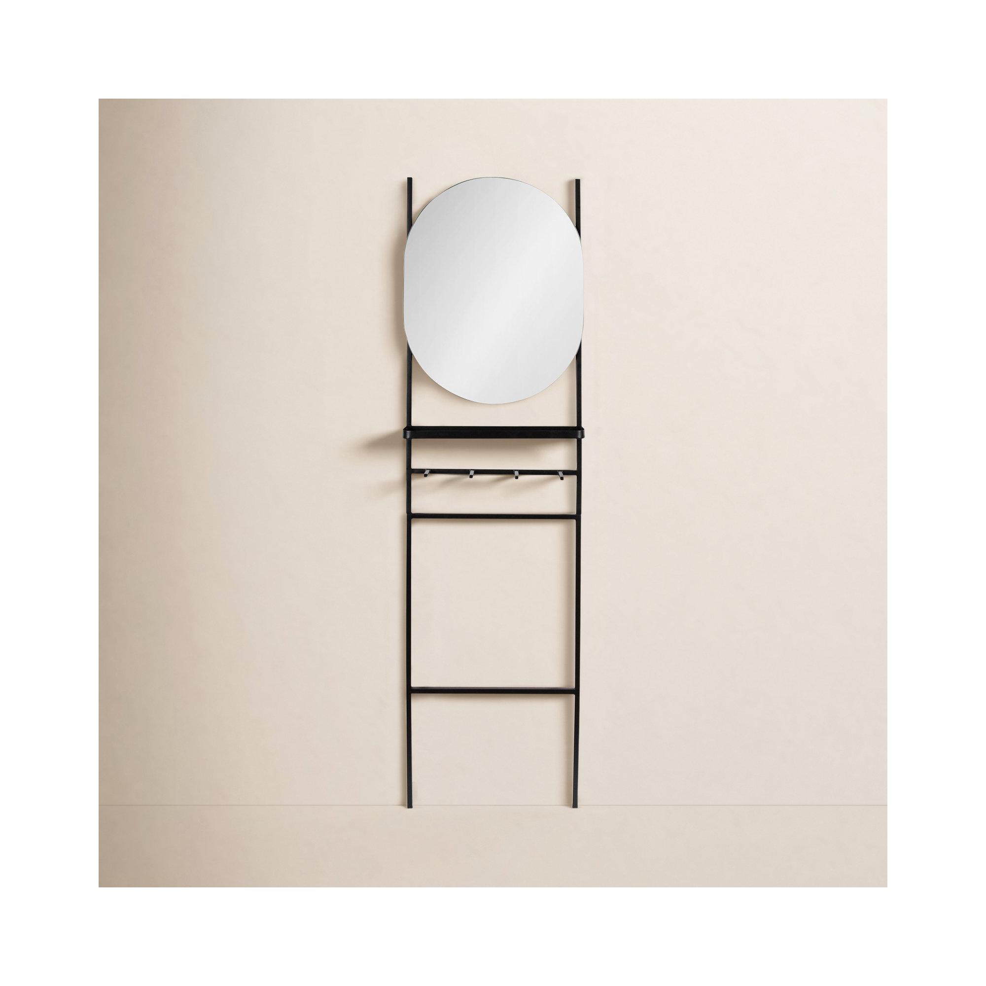 Vesey Metal Flat Floor Mirror, Black