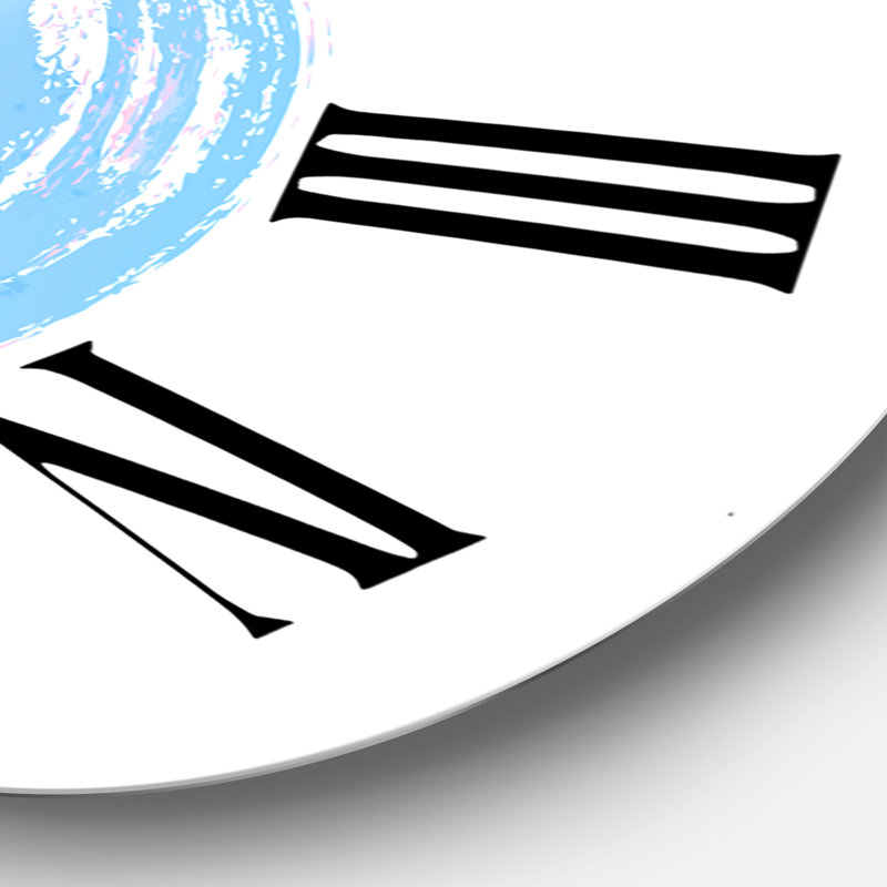 Horloge murale bohème et éclectique, rose et bleu, Surdimensionné
