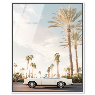 Palm Springs Classic Framed Acrylic Print Vintage Coastal Decor by Notoriart, White Frame, 16 x 20