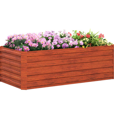Galvanized Raised Garden Bed Kit, 6'X3'x2', Dark Brown. Veggies, Flowers, Herbs Container. Reinforced, Spacious. Open Bottom, Water-, Easy To Assemble 6'X3'x2' Bed, Large Metal Planter For Herbs.