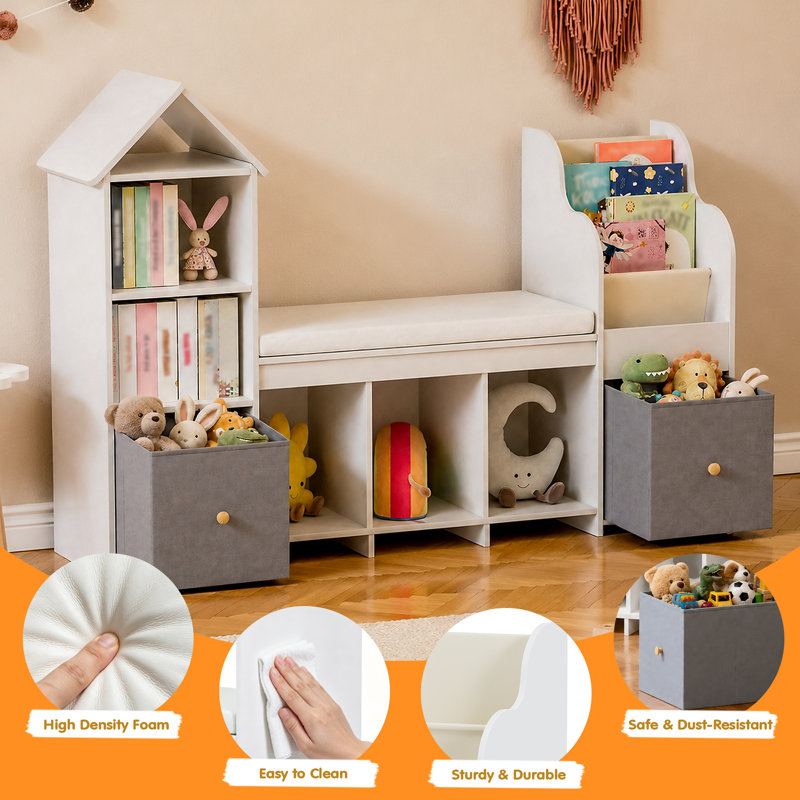 Compartment Solid Wood Book Display